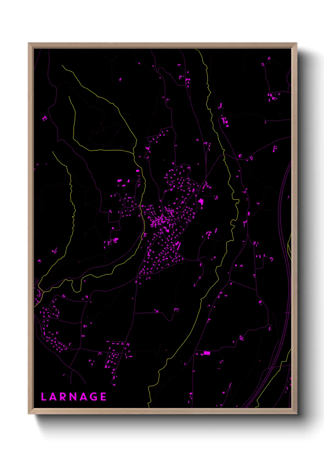 Une affiche de carte sur Larnage