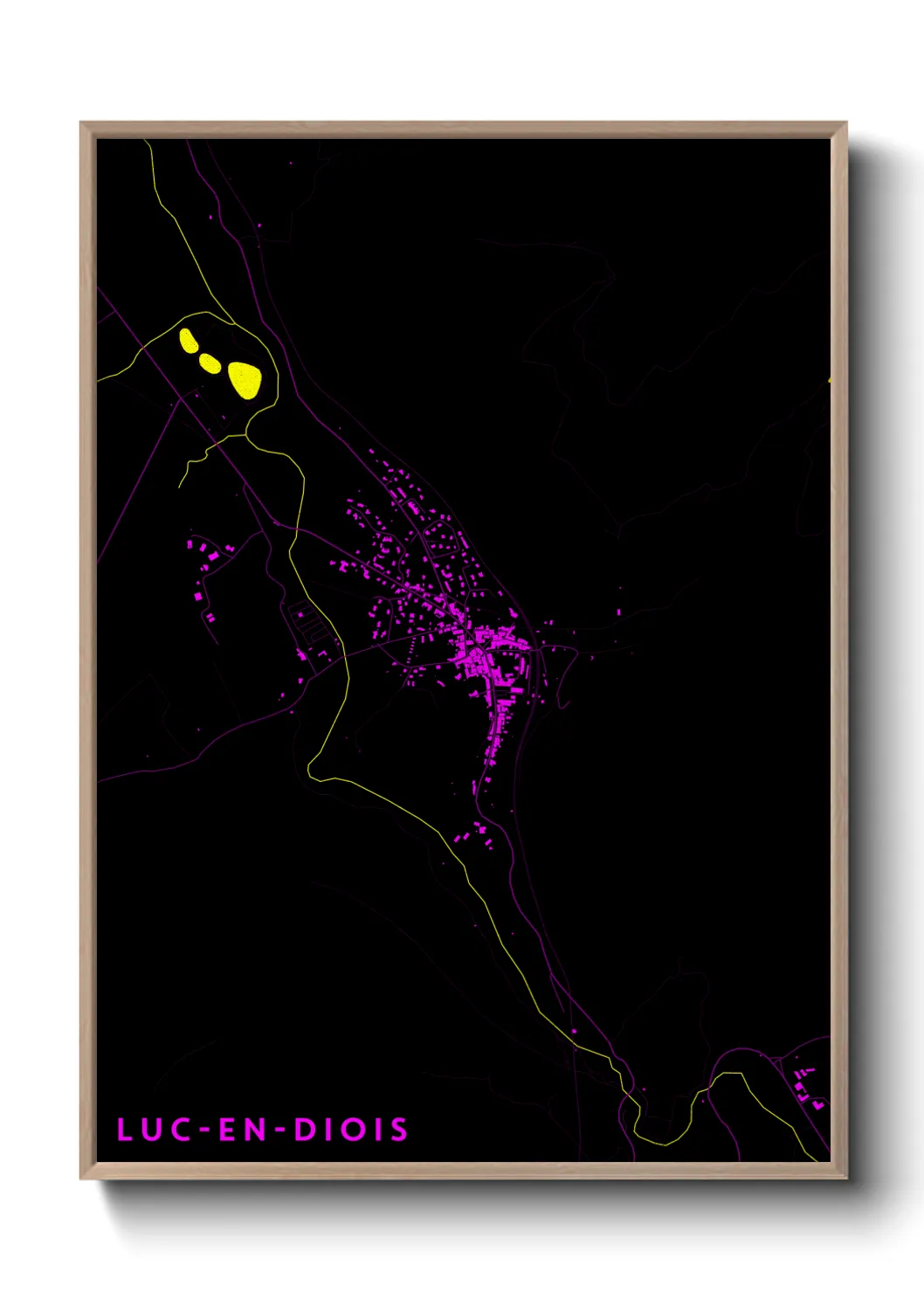 Une affiche de carte sur Luc-en-Diois
