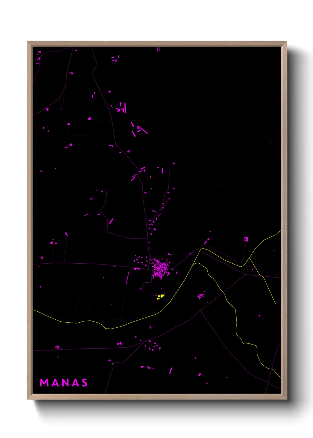 Une affiche de carte sur Manas