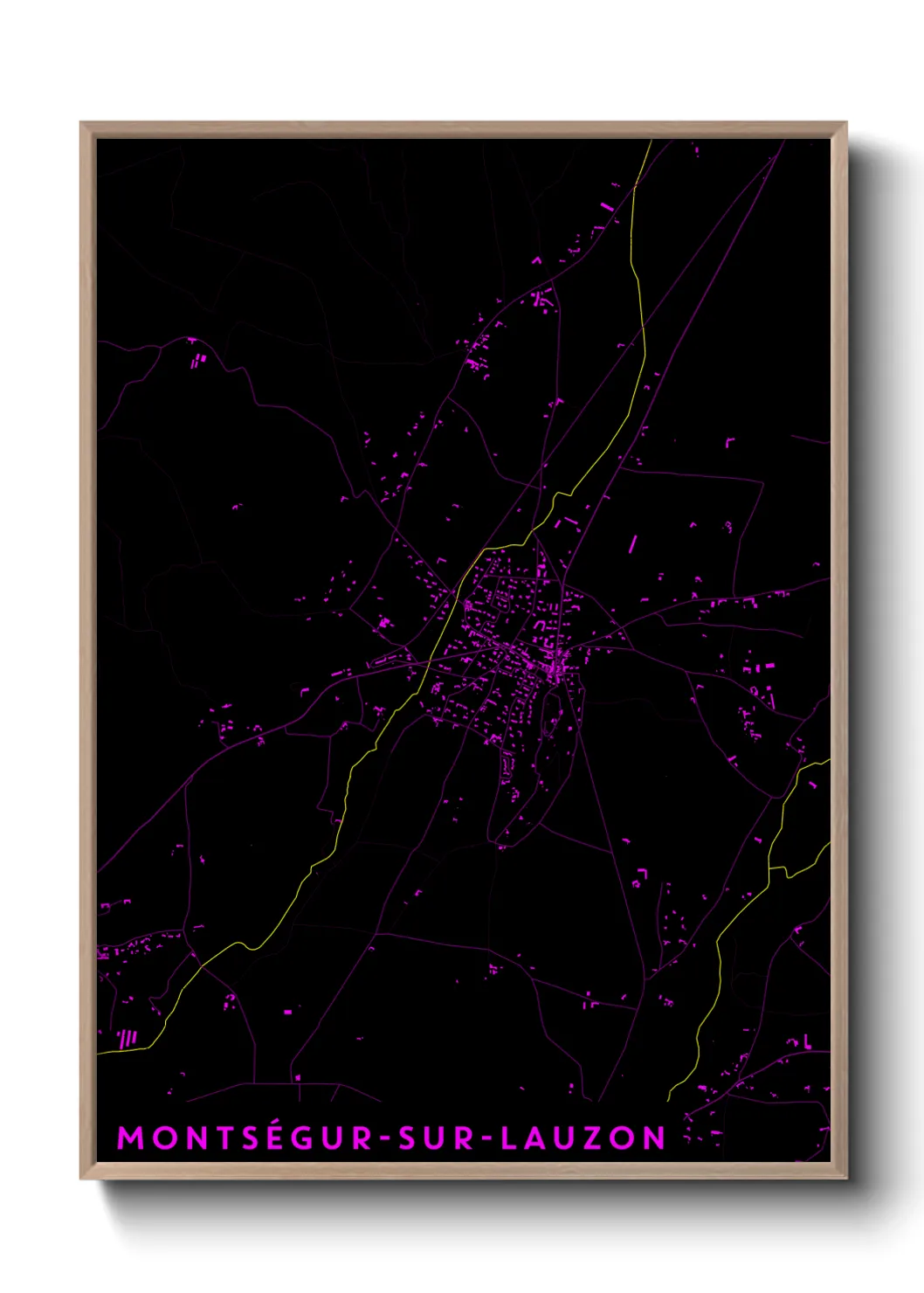 Une affiche de carte sur Montségur-sur-Lauzon