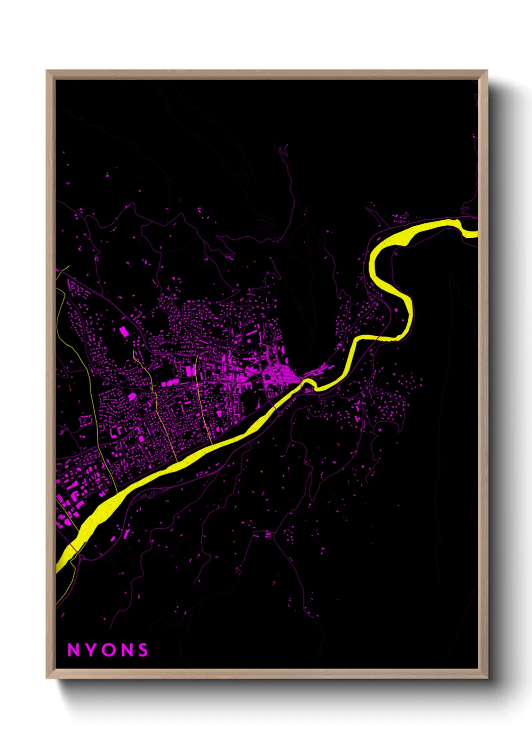 Une affiche de carte sur Nyons