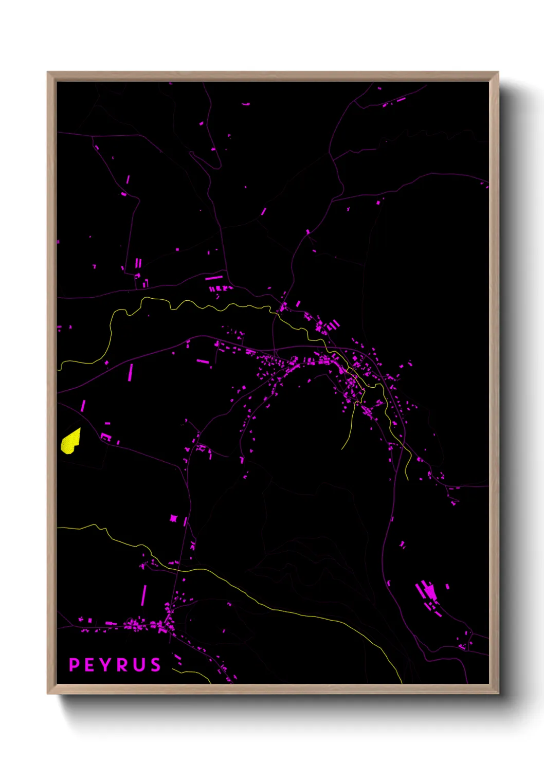 Une affiche de carte sur Peyrus