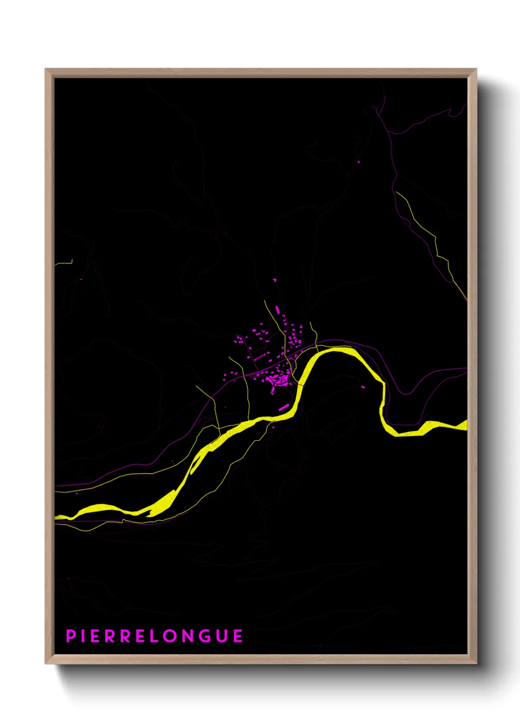 Une affiche de carte sur Pierrelongue