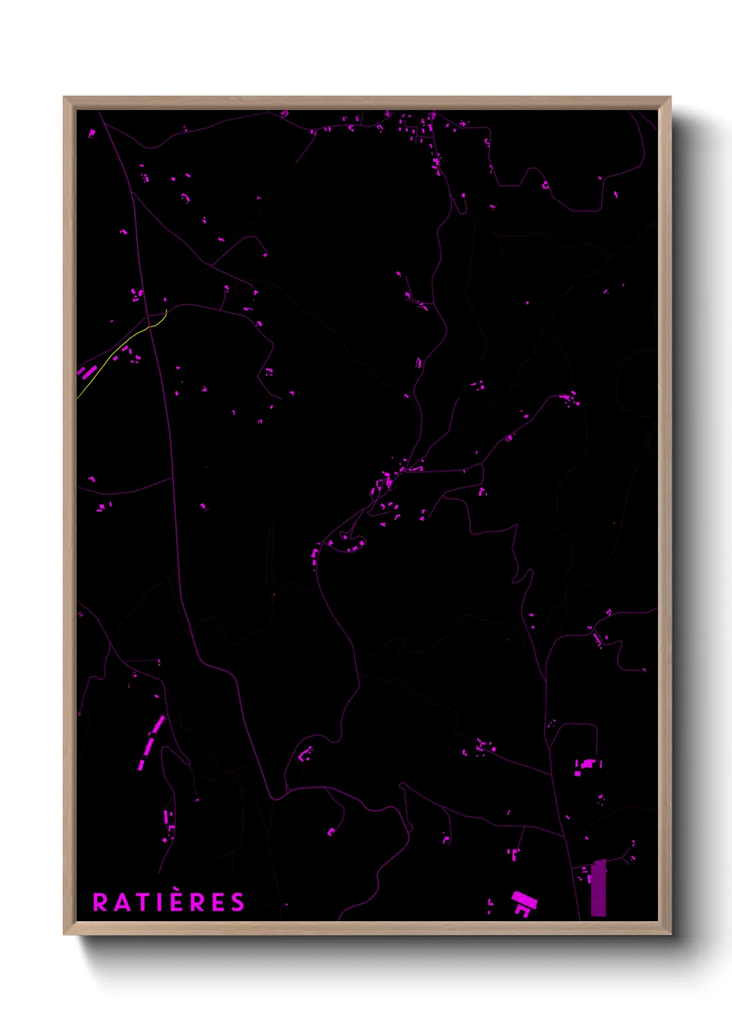 Une affiche de carte sur Ratières