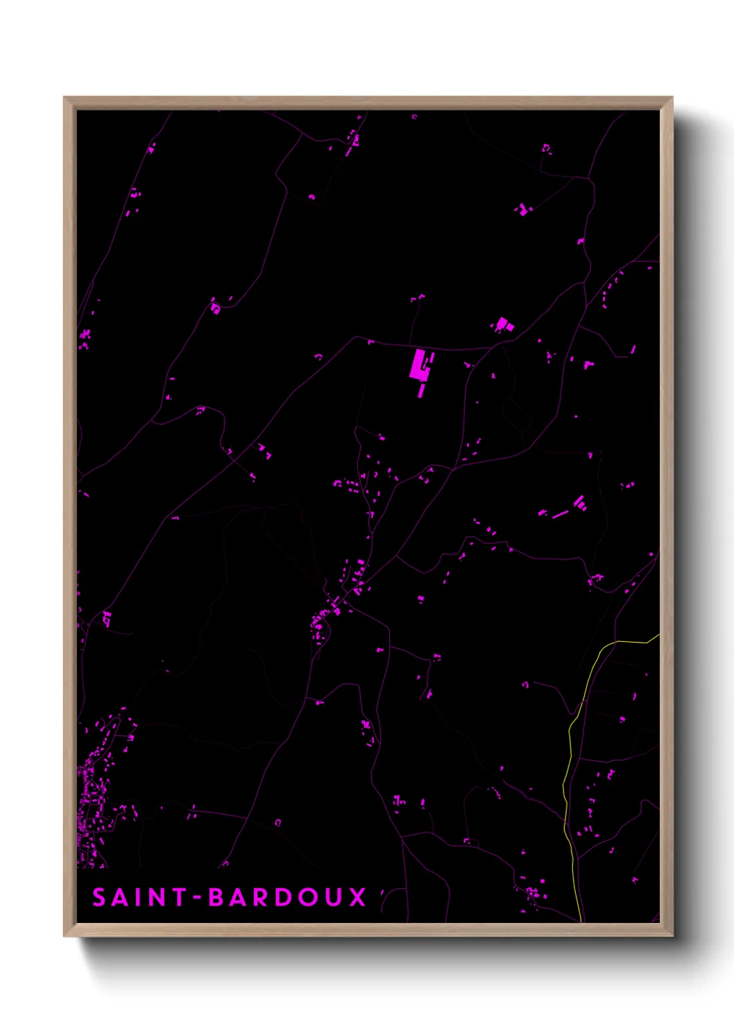 Une affiche de carte sur Saint-Bardoux