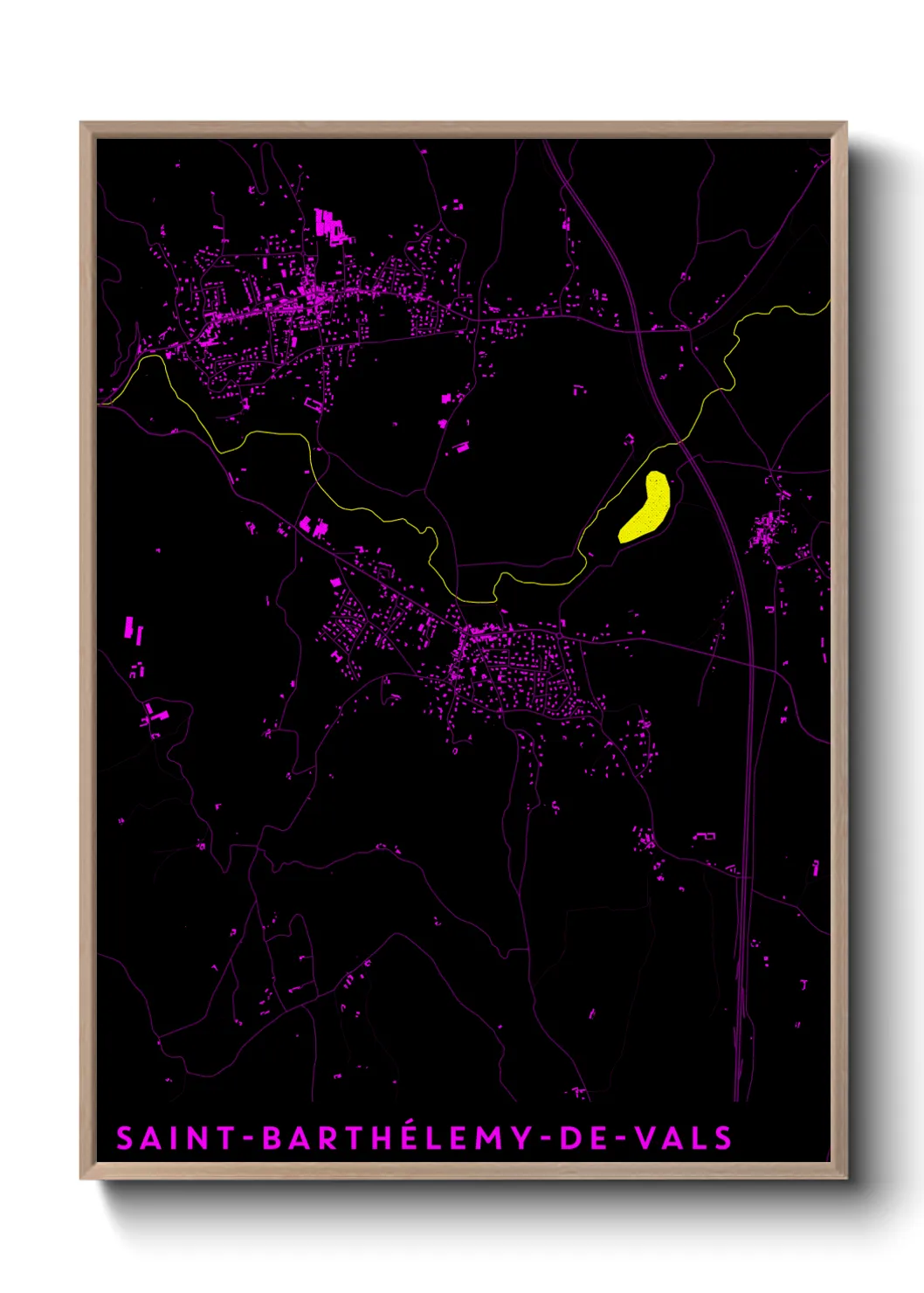 Une affiche de carte sur Saint-Barthélemy-de-Vals