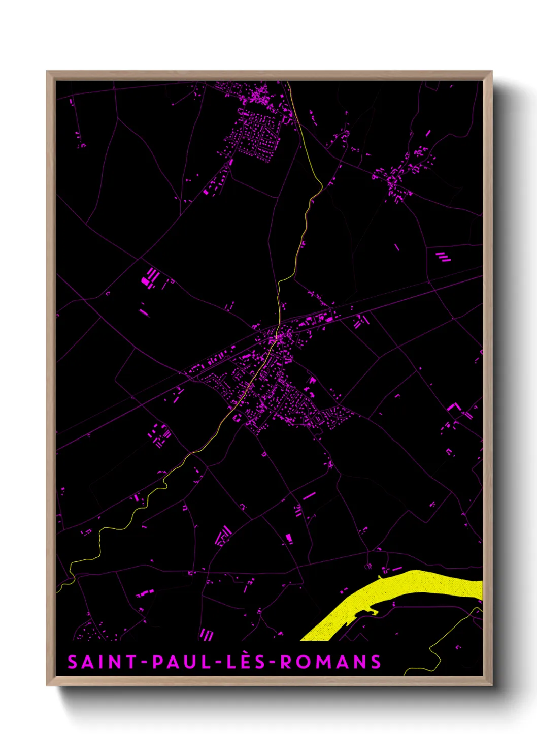 Une affiche de carte sur Saint-Paul-lès-Romans