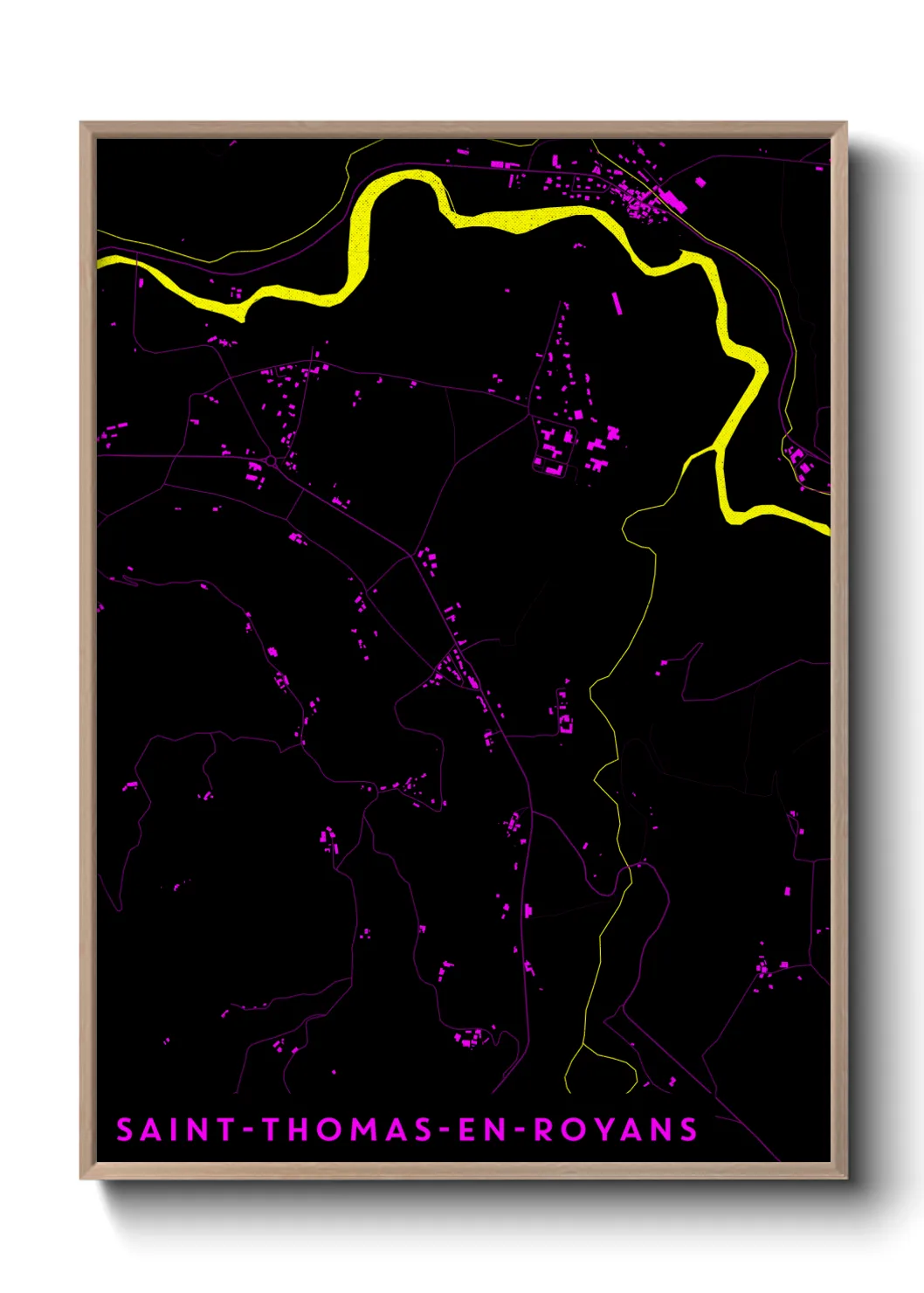 Une affiche de carte sur Saint-Thomas-en-Royans