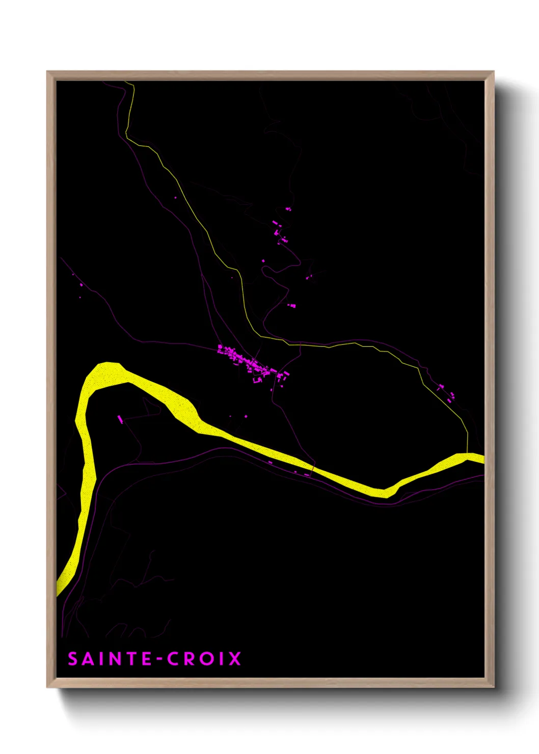 Une affiche de carte sur Sainte-Croix