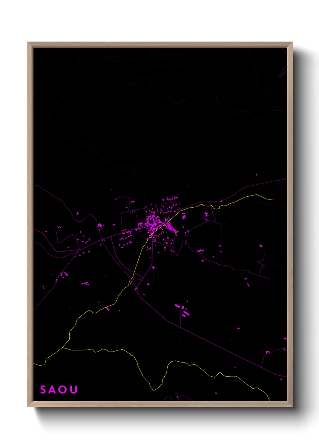 Une affiche de carte sur Saou