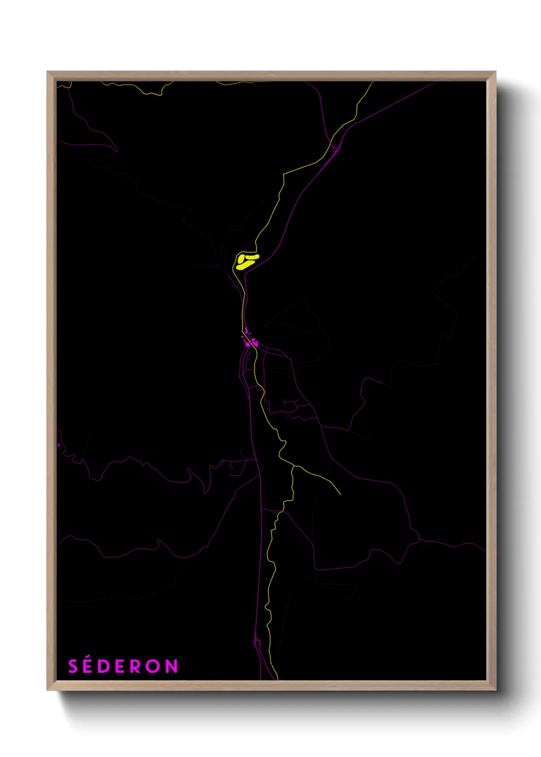 Une affiche de carte sur Séderon