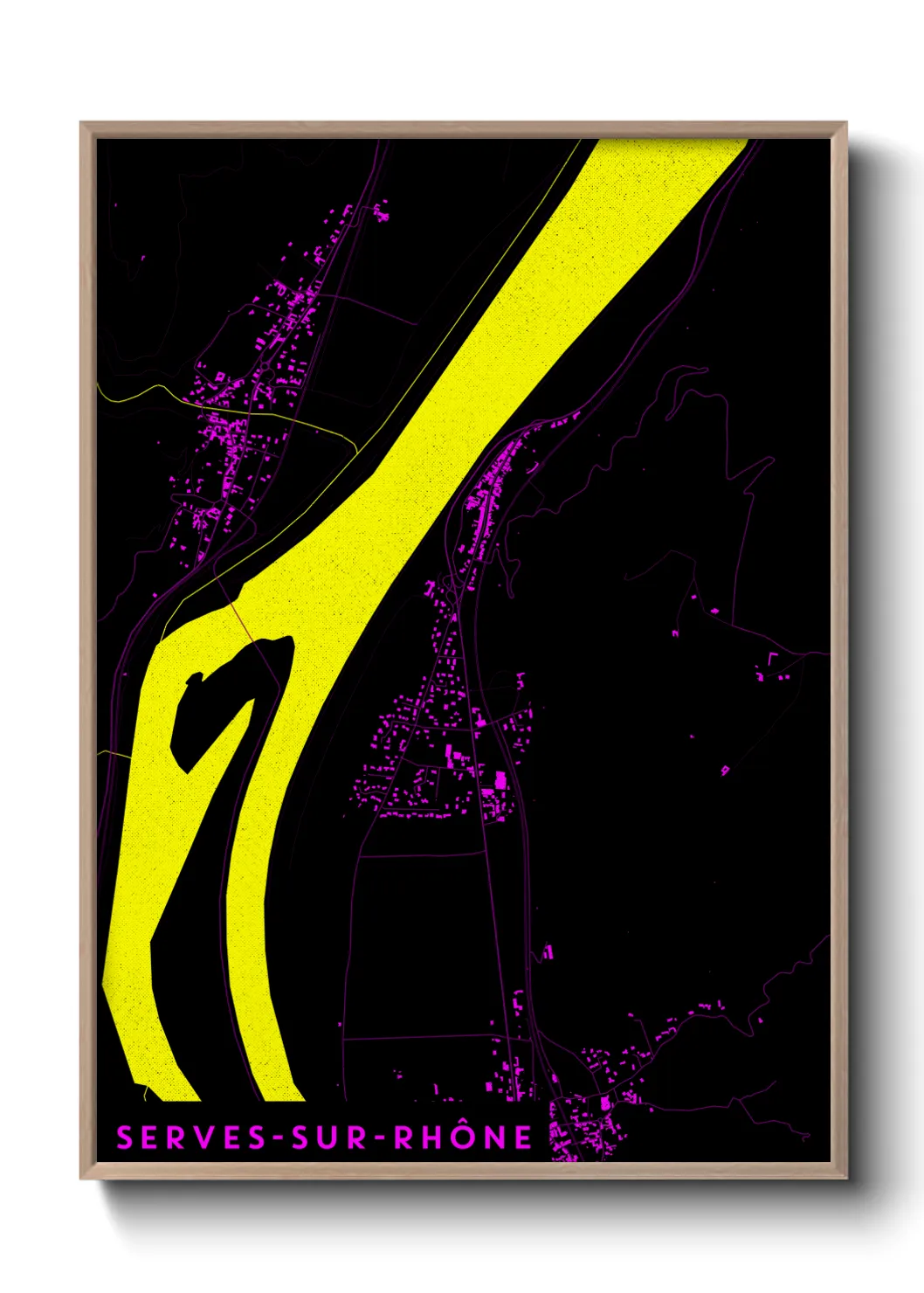 Un poster carteServes-sur-Rhône