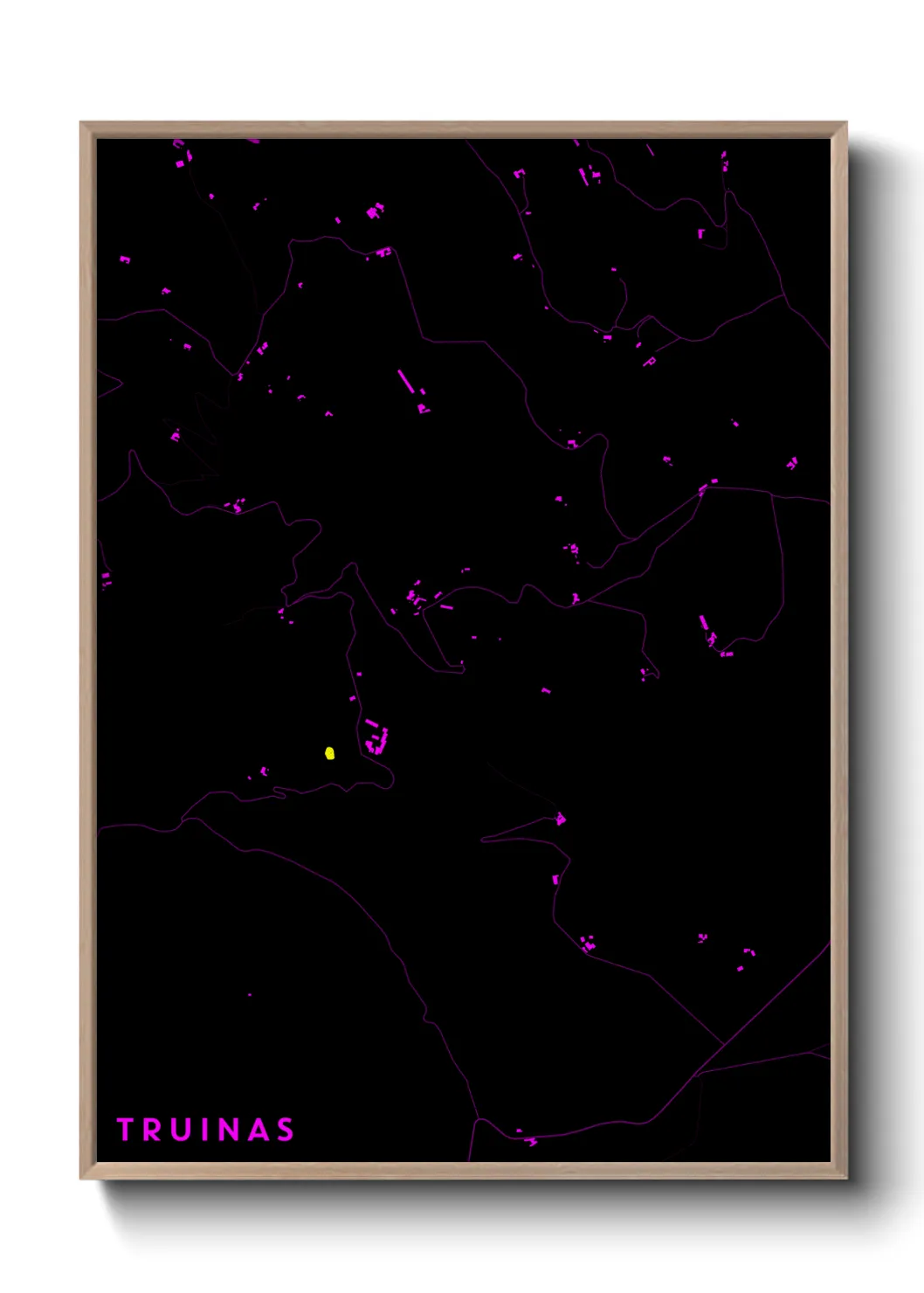 Une affiche de carte sur Truinas