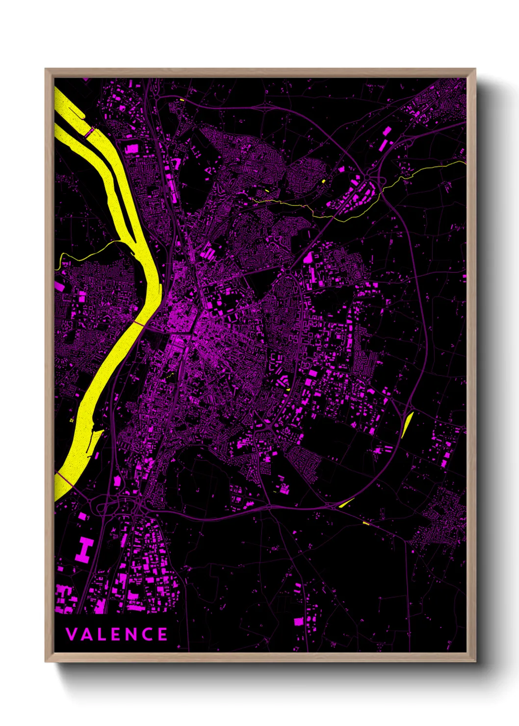 Une affiche de carte sur Valence