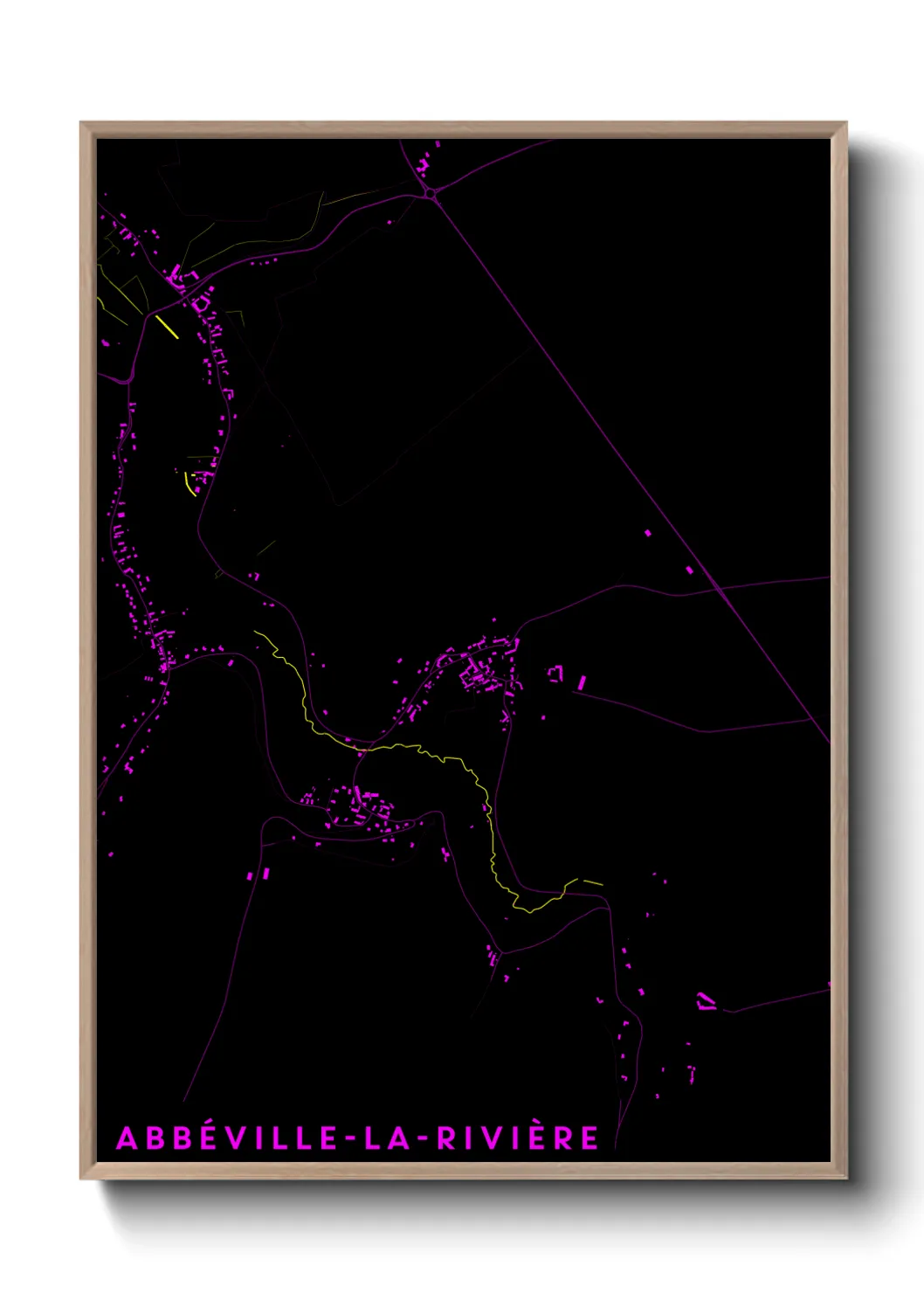 Une affiche de carte sur Abbéville-la-Rivière