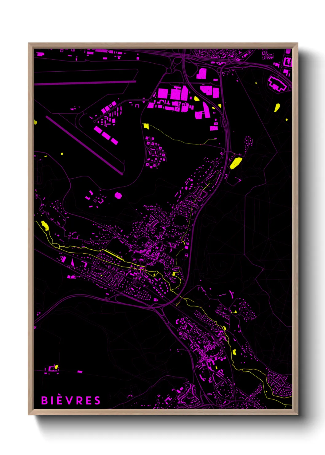Une affiche de carte sur Bièvres
