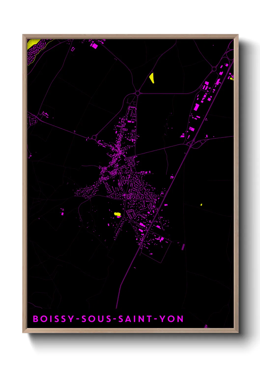 Une affiche de carte sur Boissy-sous-Saint-Yon