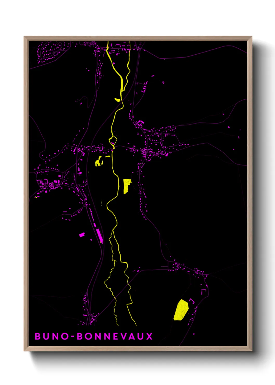Une affiche de carte sur Buno-Bonnevaux