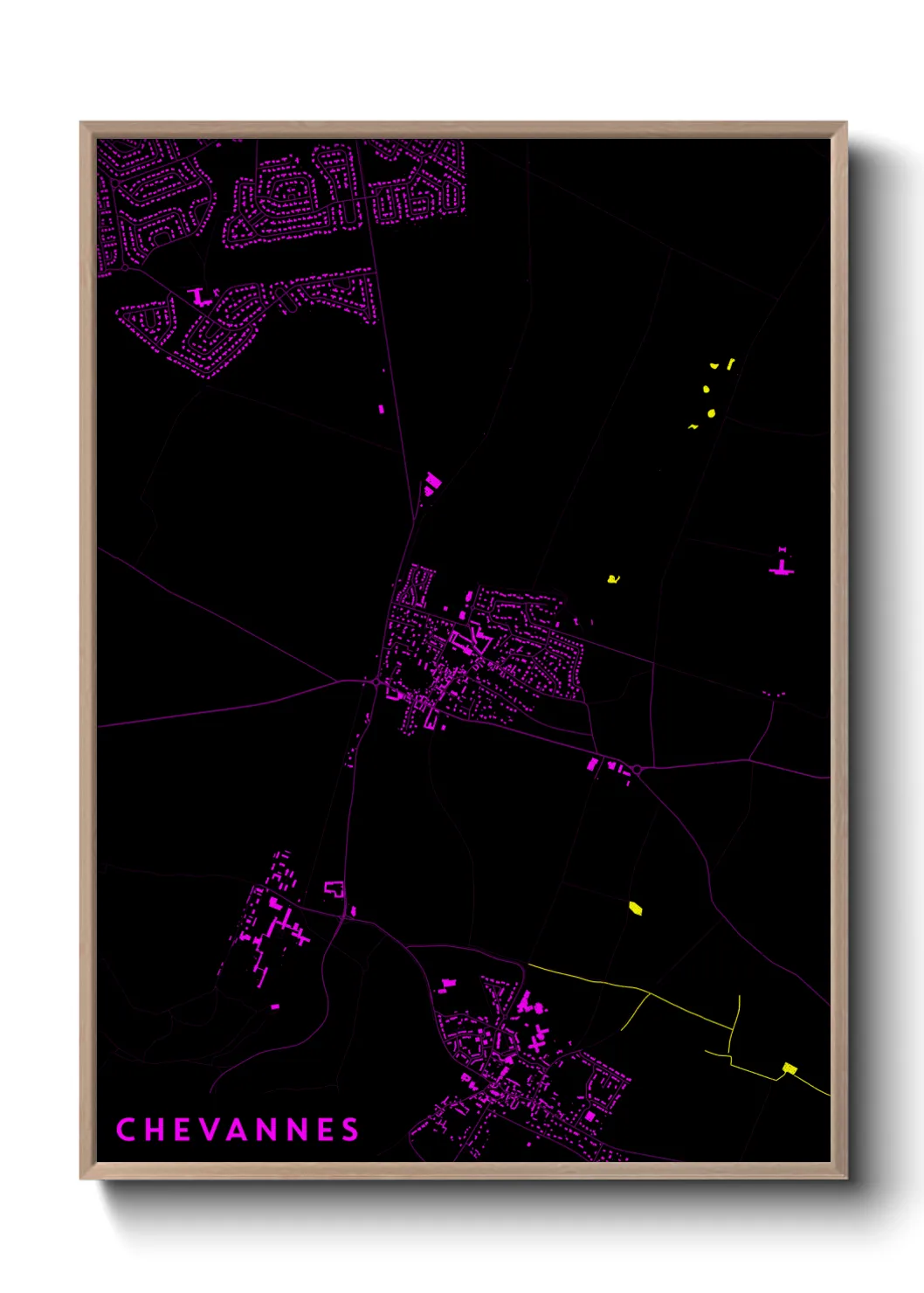Une affiche de carte sur Chevannes