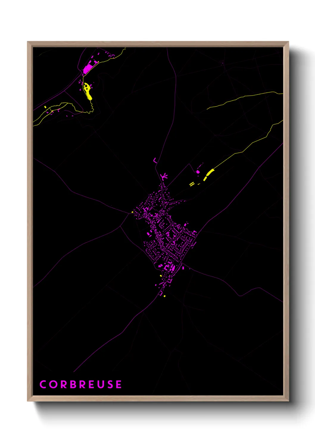 Une affiche de carte sur Corbreuse