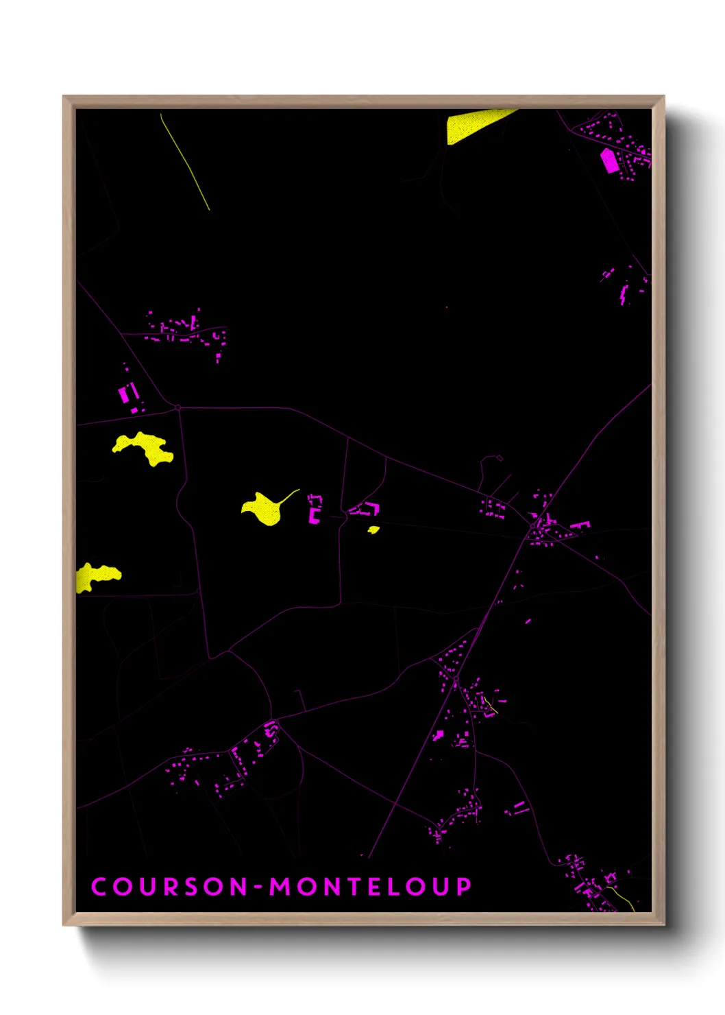 Une affiche de carte sur Courson-Monteloup