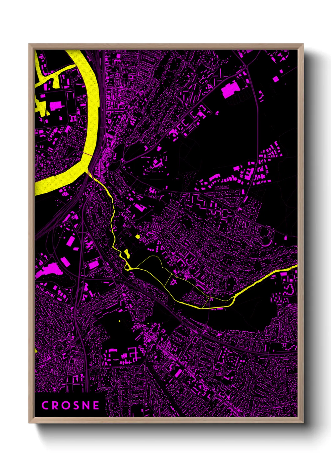 Une affiche de carte sur Crosne