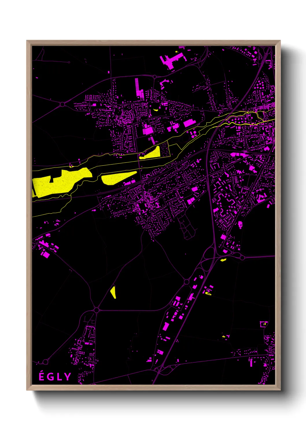 Une affiche de carte sur Égly