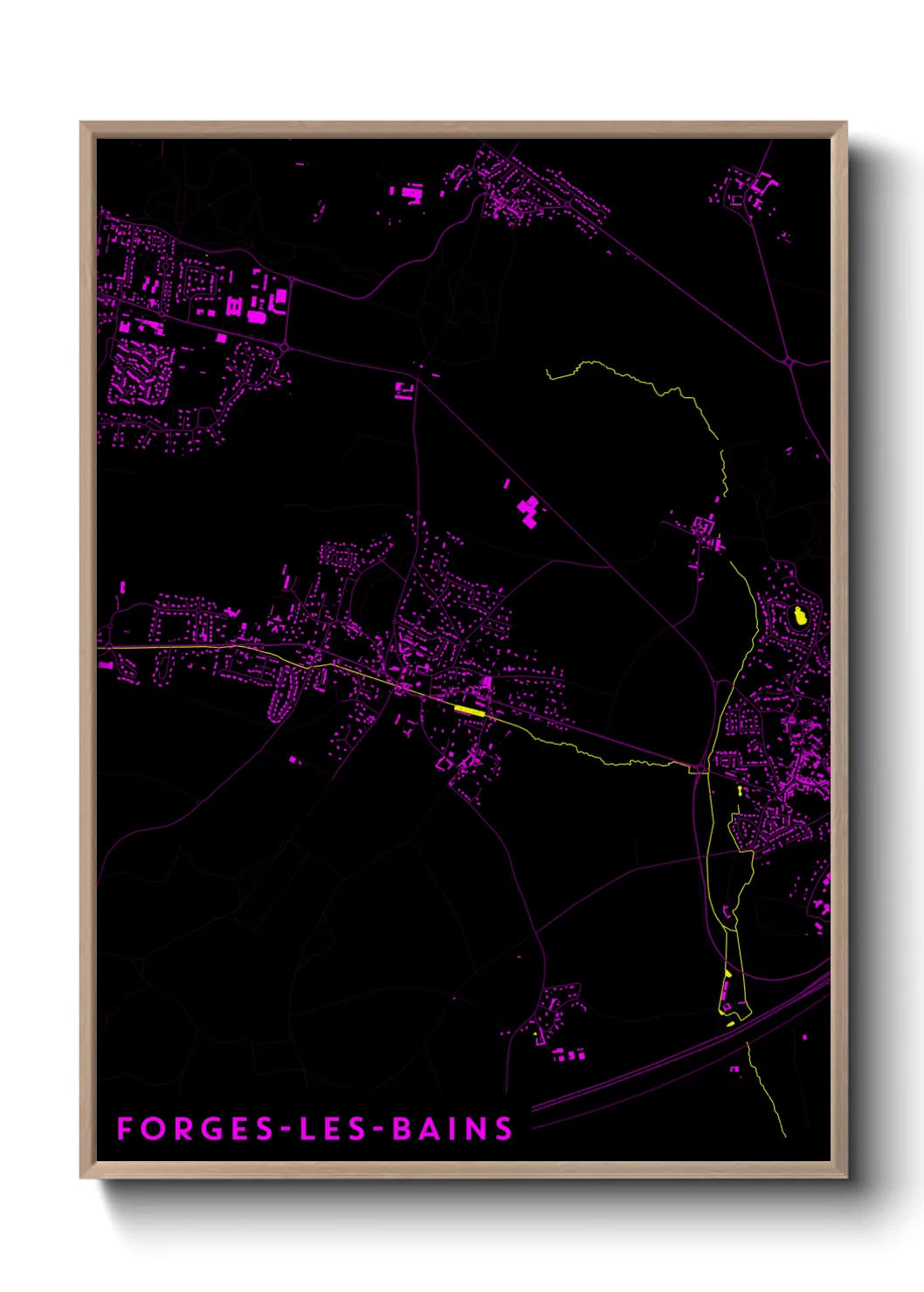 Une affiche de carte sur Forges-les-Bains