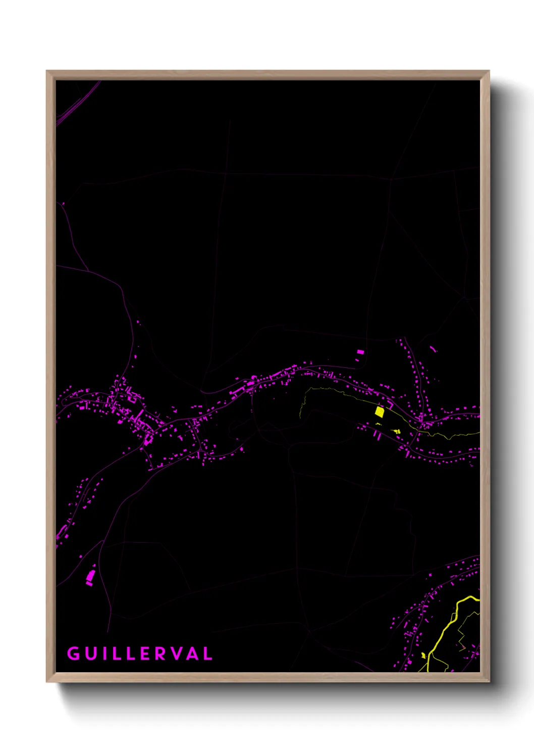 Une affiche de carte sur Guillerval