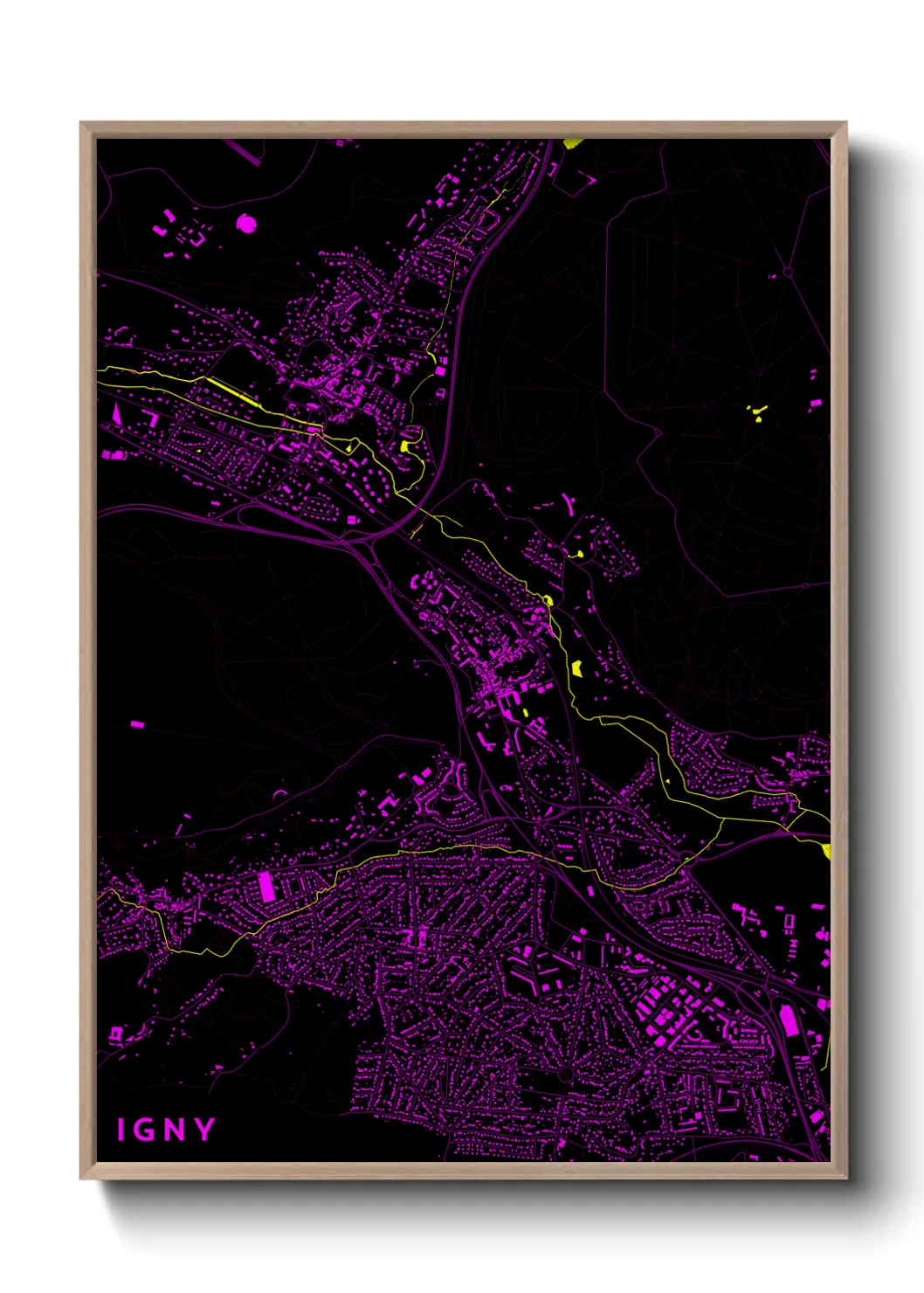 Une affiche de carte sur Igny