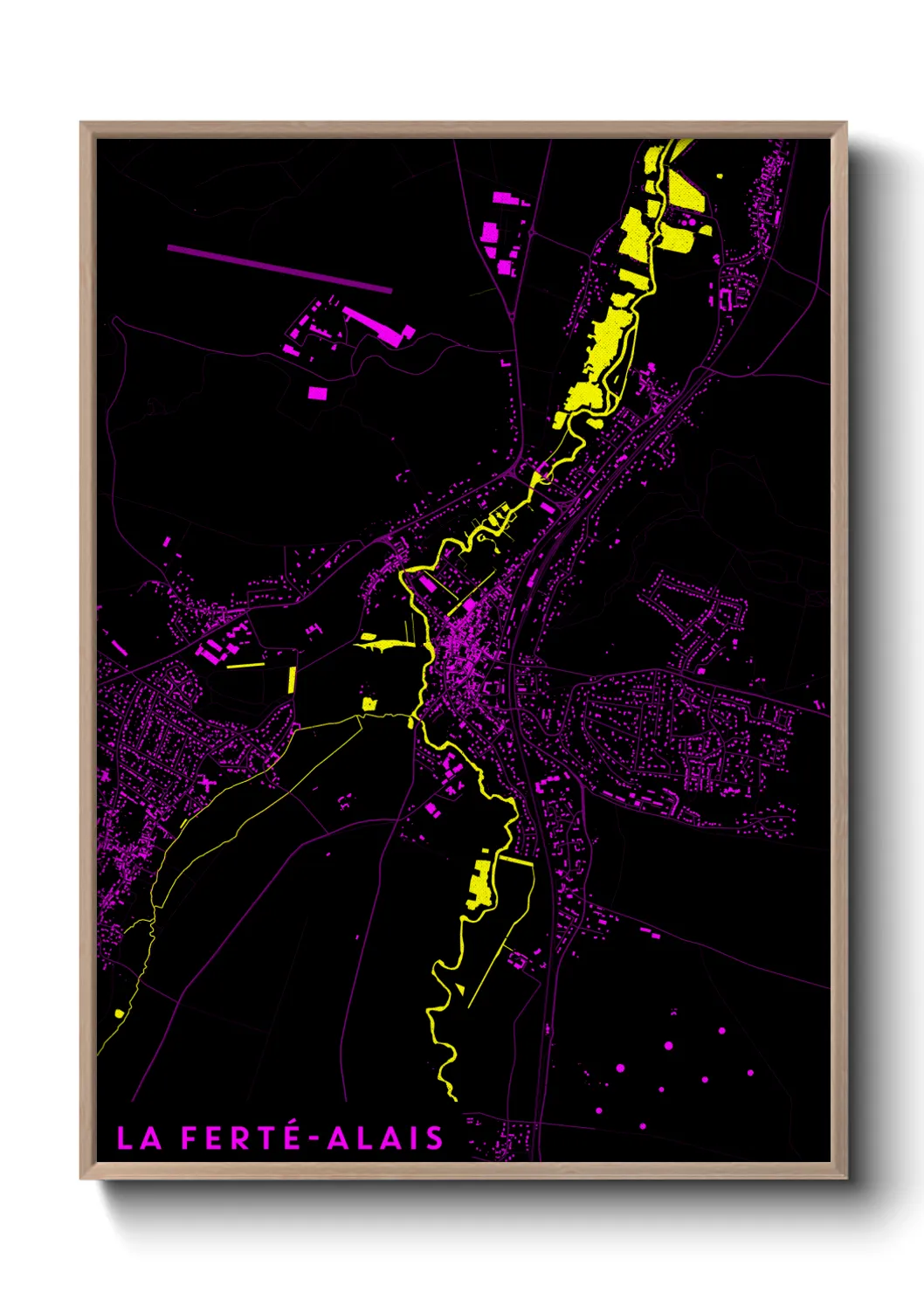 Une affiche de carte sur La Ferté-Alais