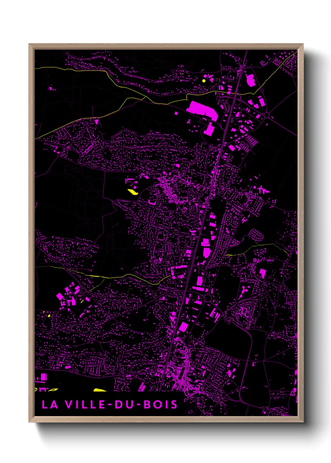 Une affiche de carte sur La Ville-du-Bois