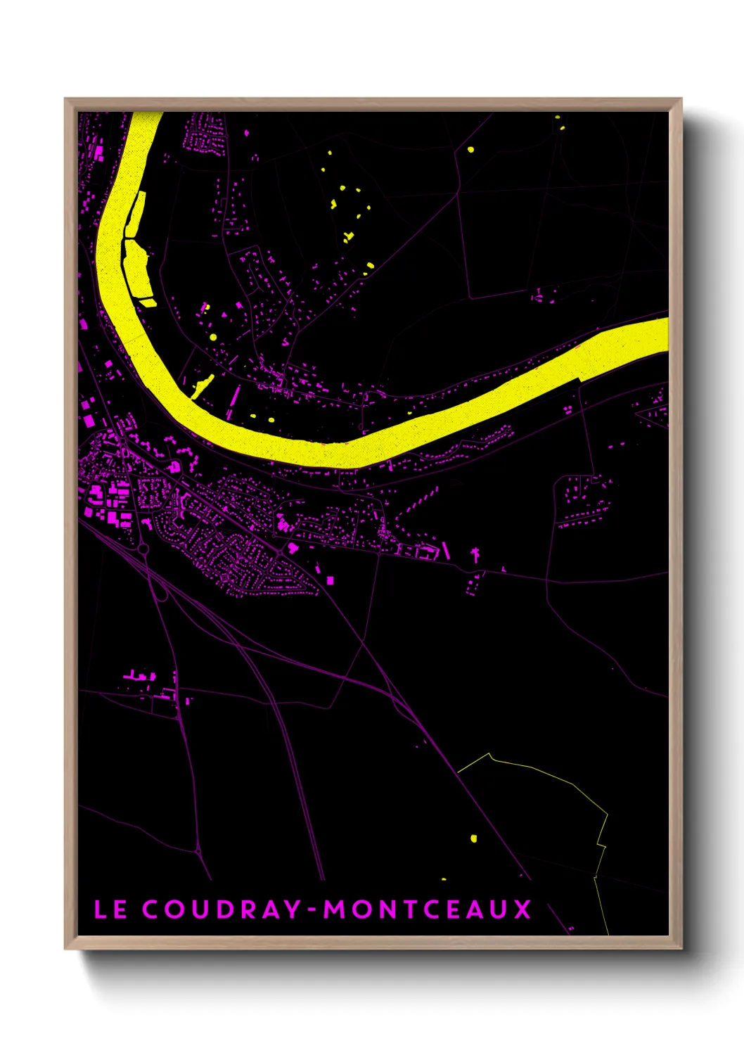 Une affiche de carte sur Le Coudray-Montceaux