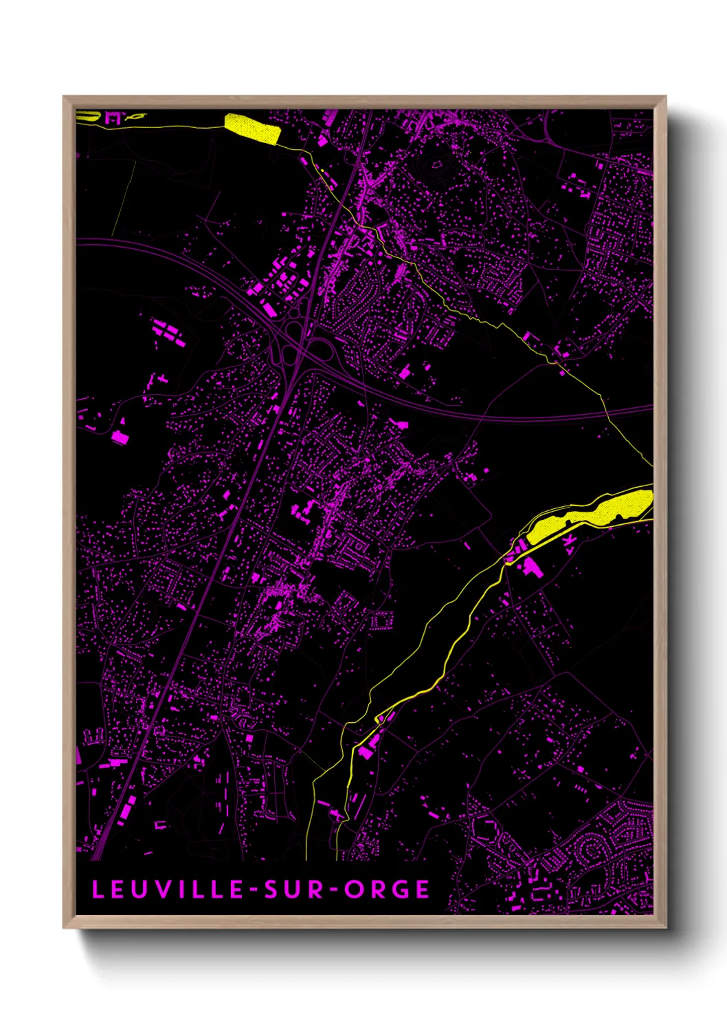 Une affiche de carte sur Leuville-sur-Orge