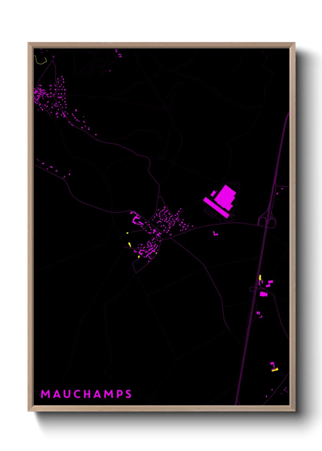Une affiche de carte sur Mauchamps