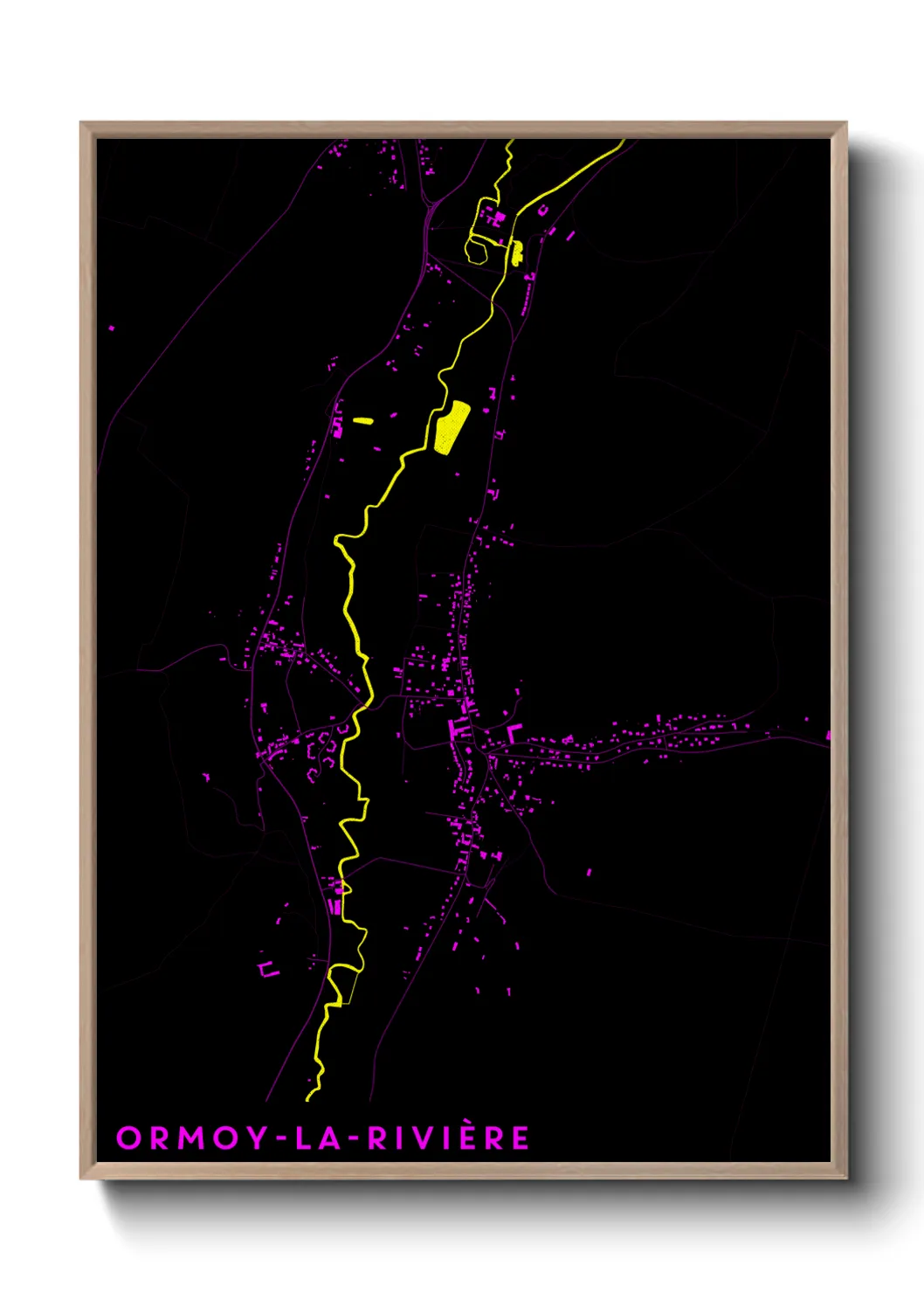 Une affiche de carte sur Ormoy-la-Rivière