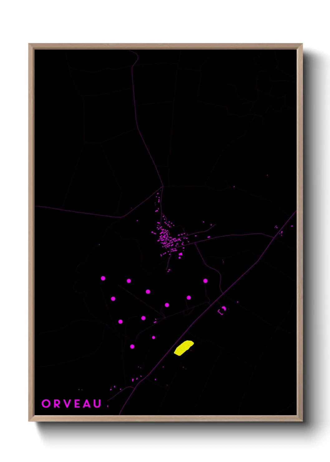 Une affiche de carte sur Orveau