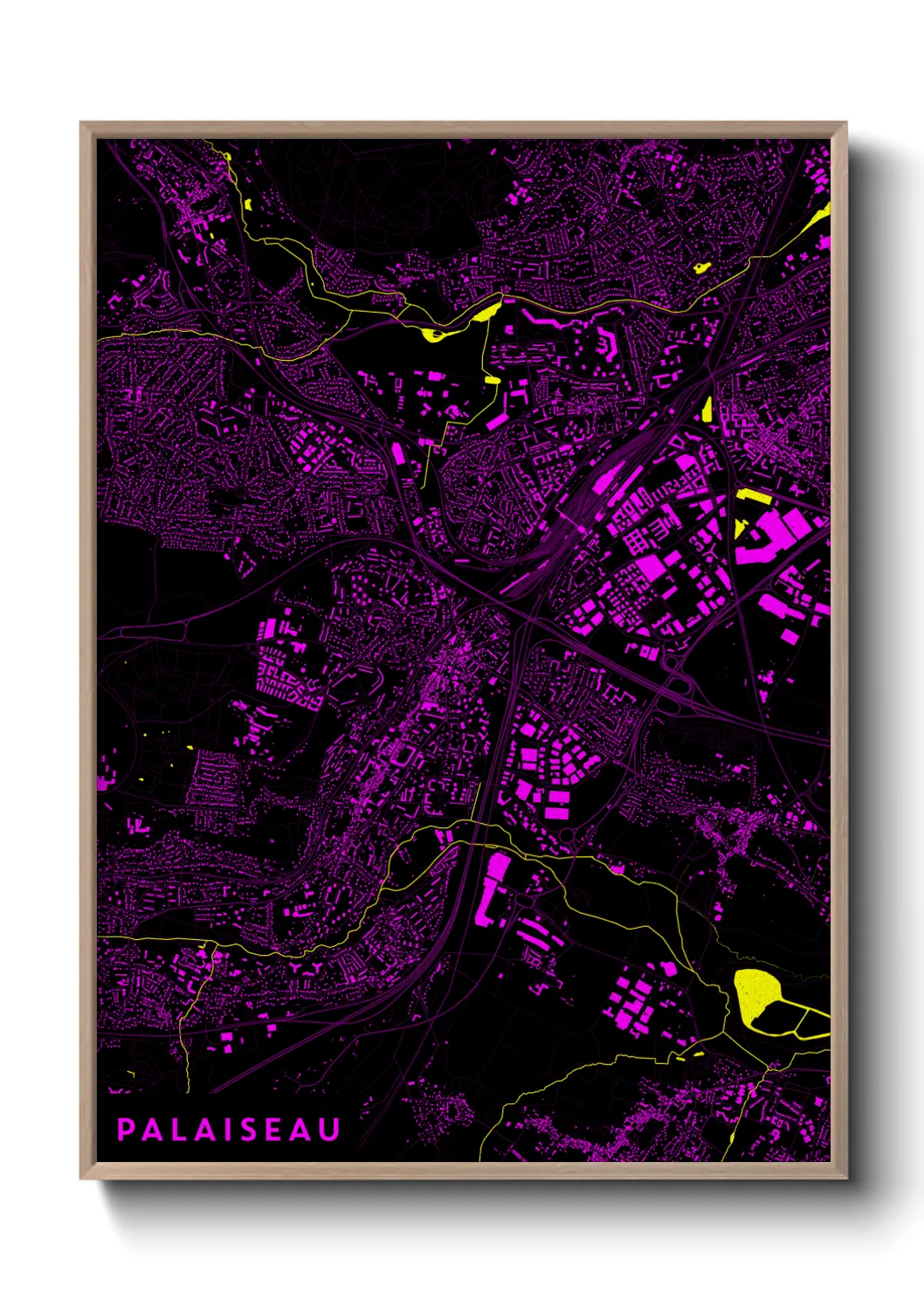 Une affiche de carte sur Palaiseau