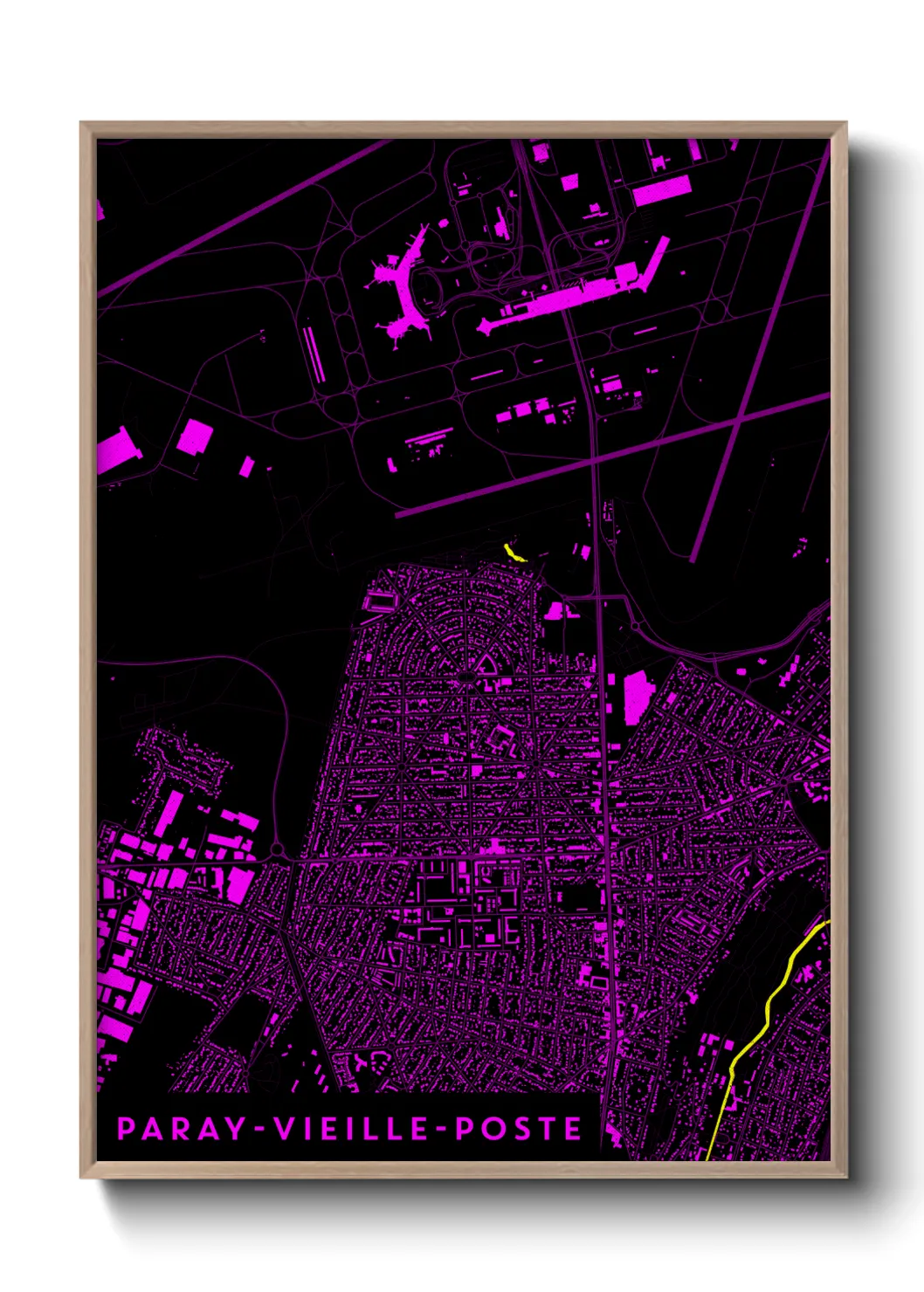 Une affiche de carte sur Paray-Vieille-Poste