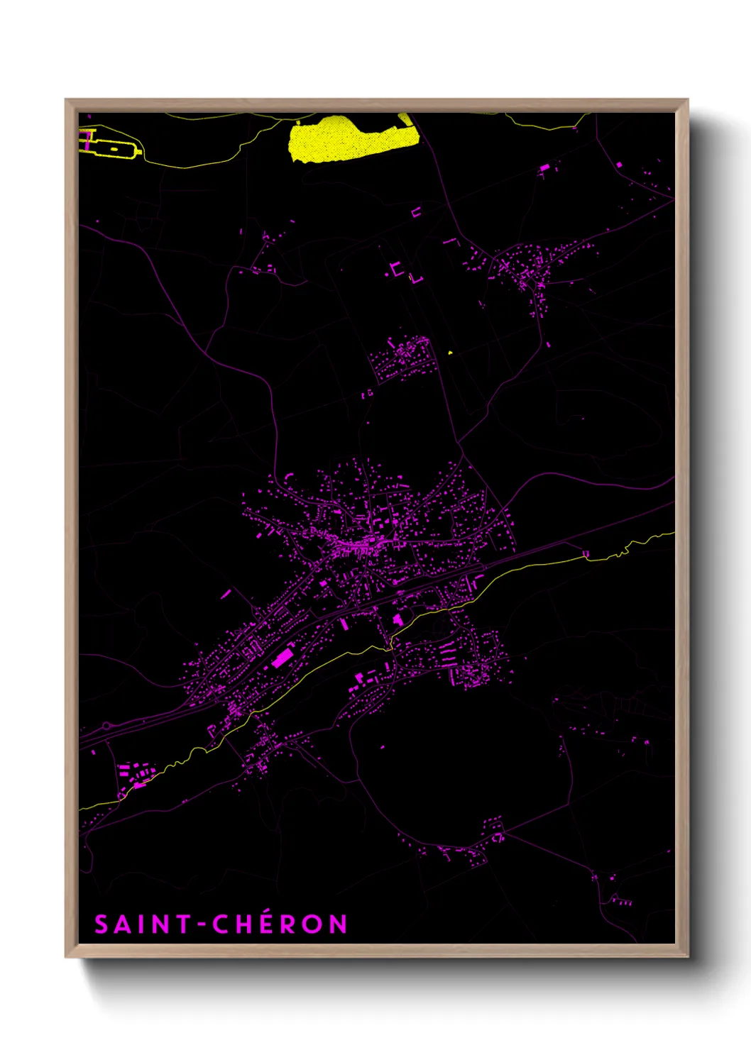 Une affiche de carte sur Saint-Chéron
