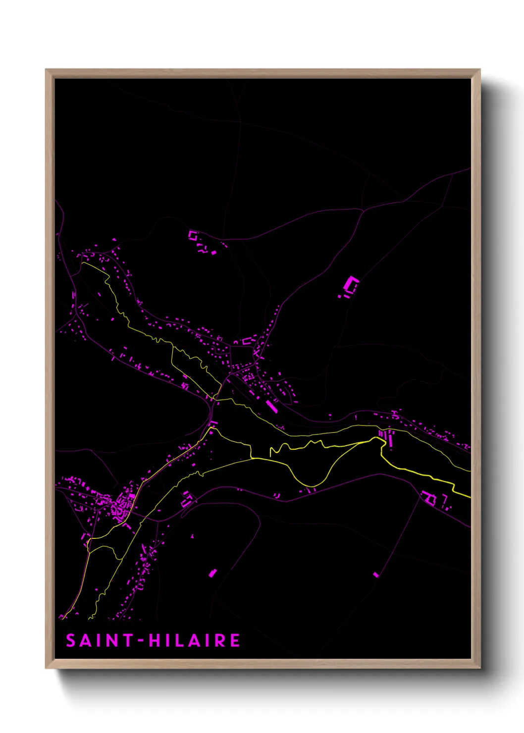 Une affiche de carte sur Saint-Hilaire