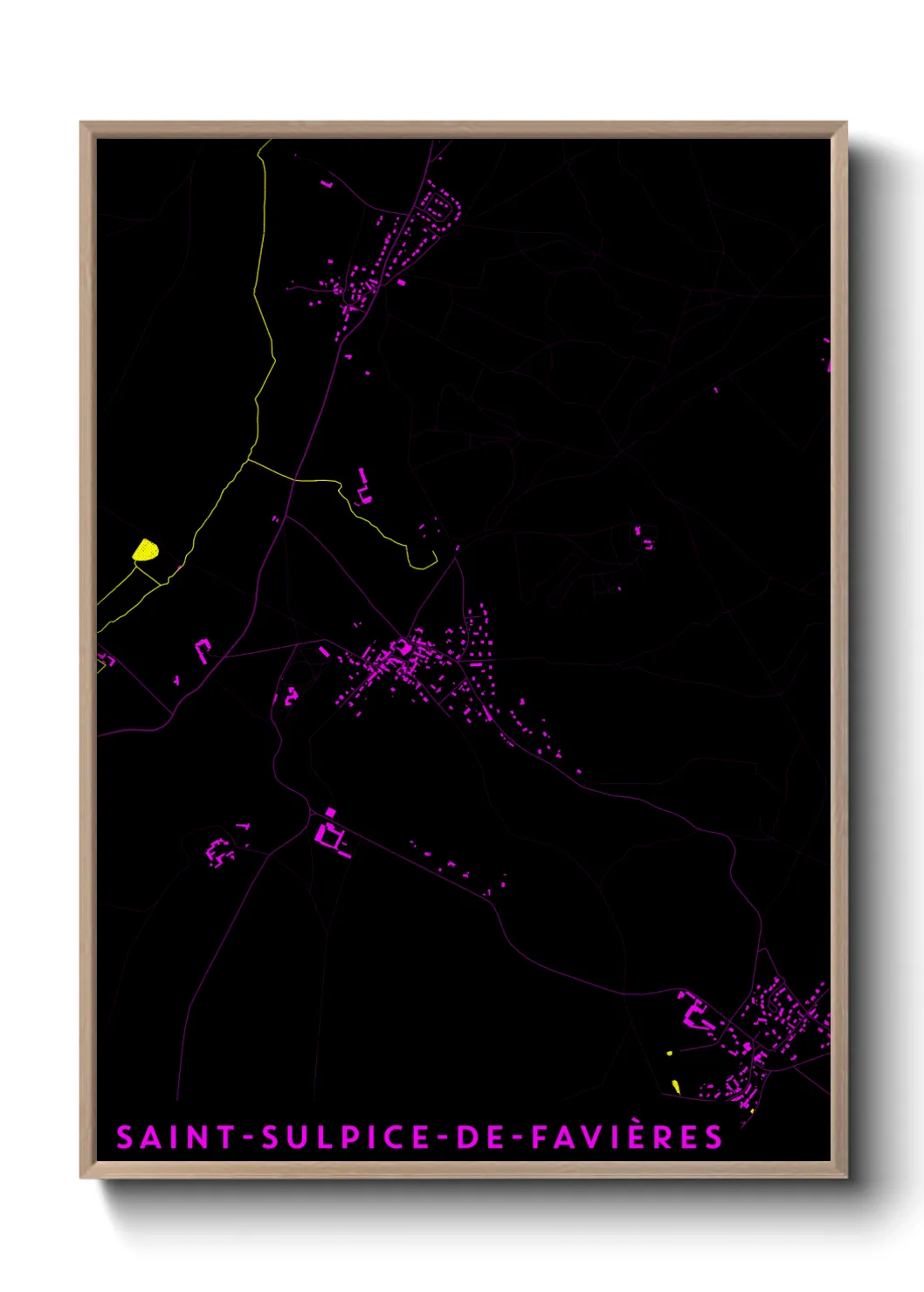 Une affiche de carte sur Saint-Sulpice-de-Favières