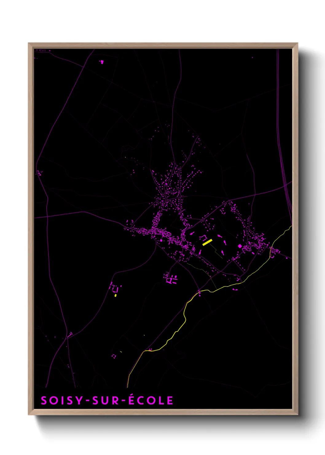 Une affiche de carte sur Soisy-sur-École
