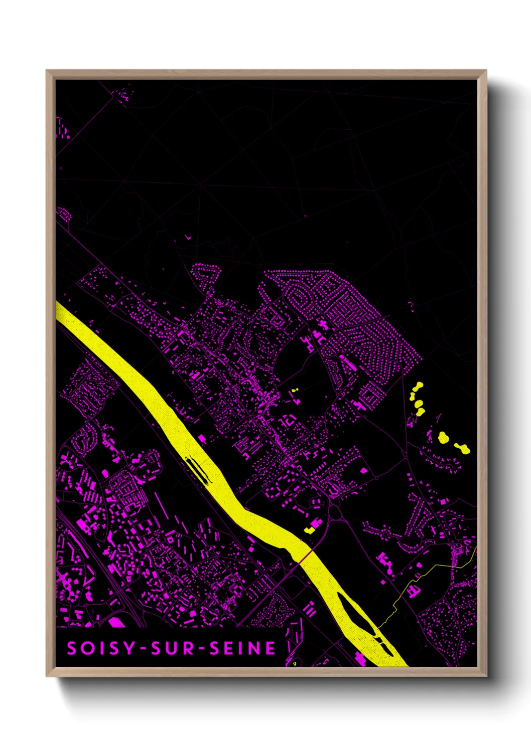 Une affiche de carte sur Soisy-sur-Seine