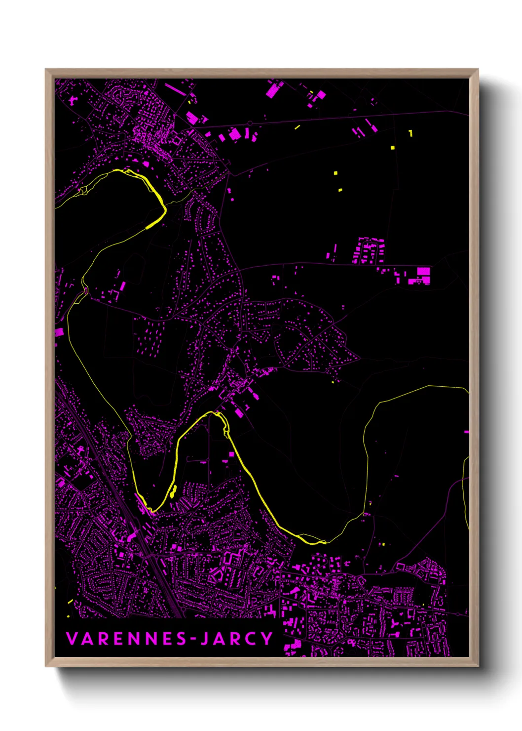 Une affiche de carte sur Varennes-Jarcy