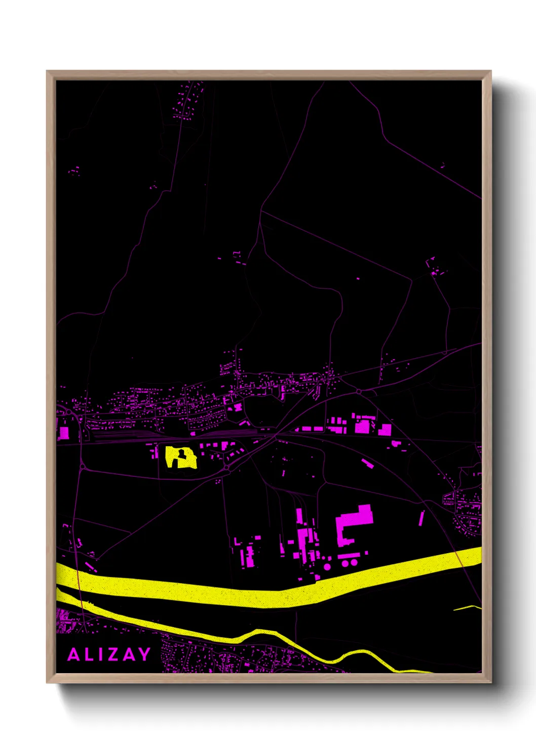 Une affiche de carte sur Alizay