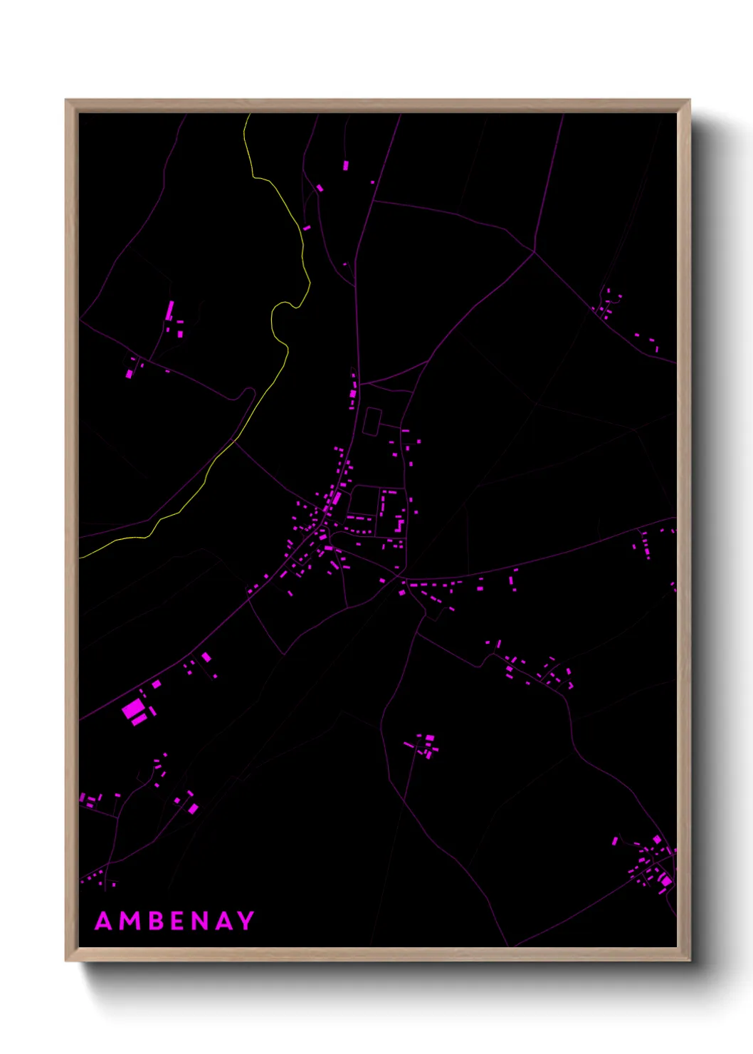 Une affiche de carte sur Ambenay