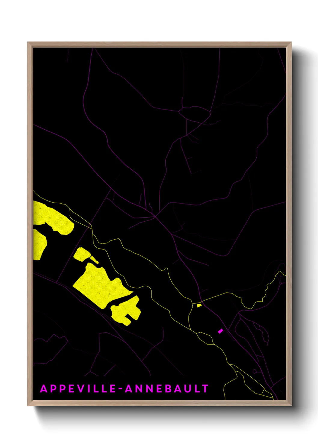 Une affiche de carte sur Appeville-Annebault