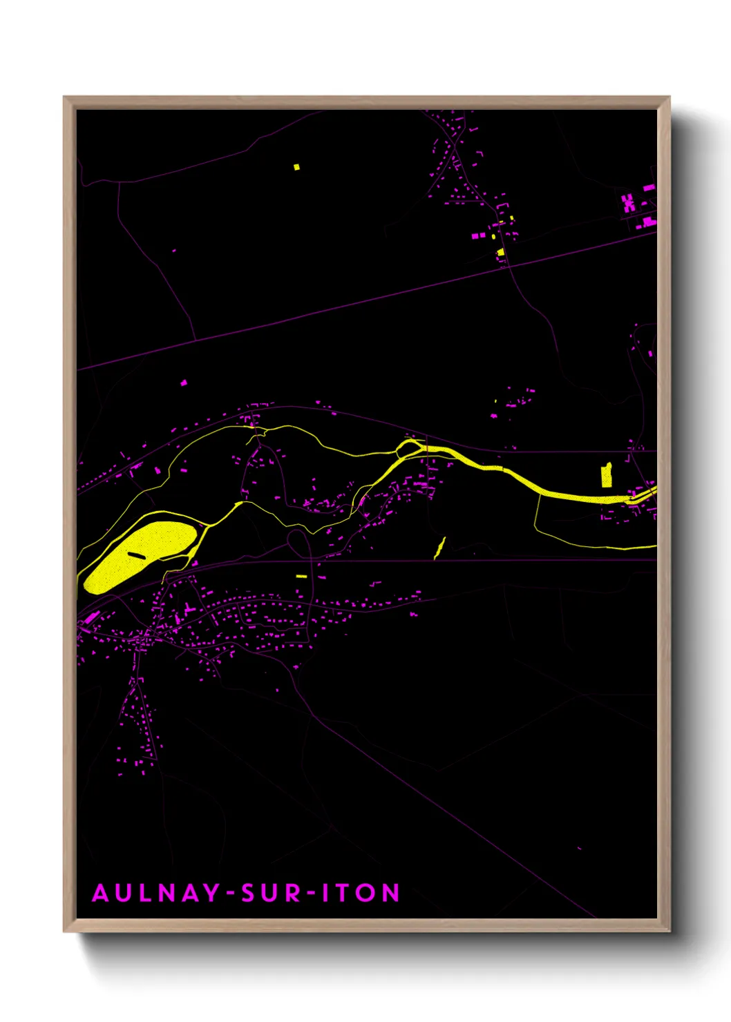 Une affiche de carte sur Aulnay-sur-Iton