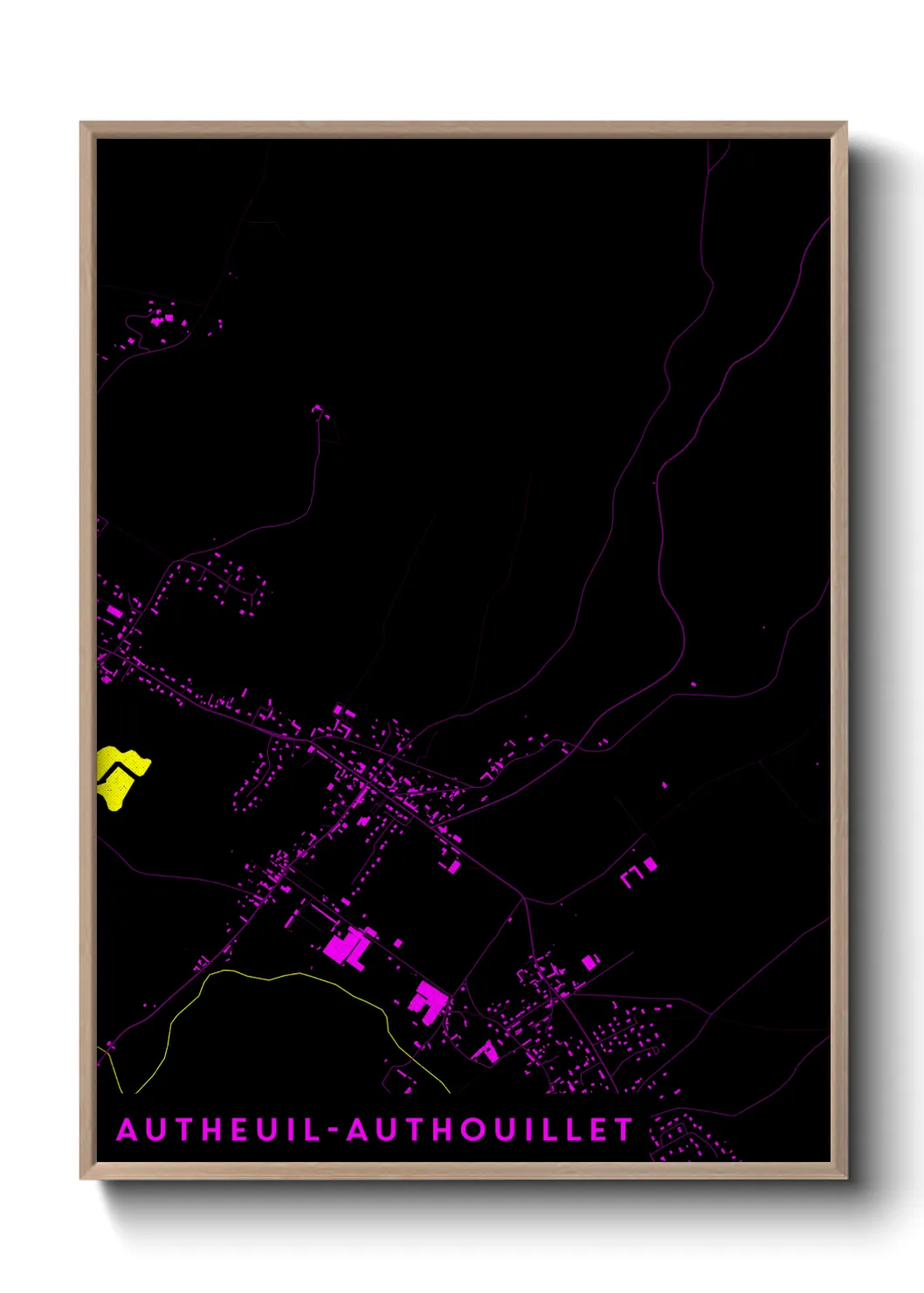 Une affiche de carte sur Autheuil-Authouillet